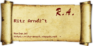 Ritz Arnót névjegykártya
